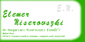 elemer miserovszki business card